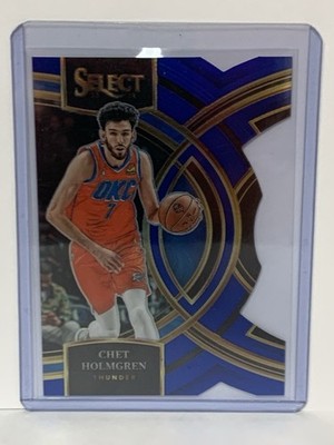 2023-24 Panini Select Premier #160 Chet Holmgren Blue Holo Die-Cut 061/249 OKC