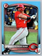 2025 Bowman Draft Alfredo Duno Sky Blue Border /499 Cincinnati Reds