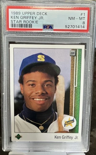 1989 Upper Deck Ken Griffey Jr Star Rookie #1 PSA 8 Seattle Mariners