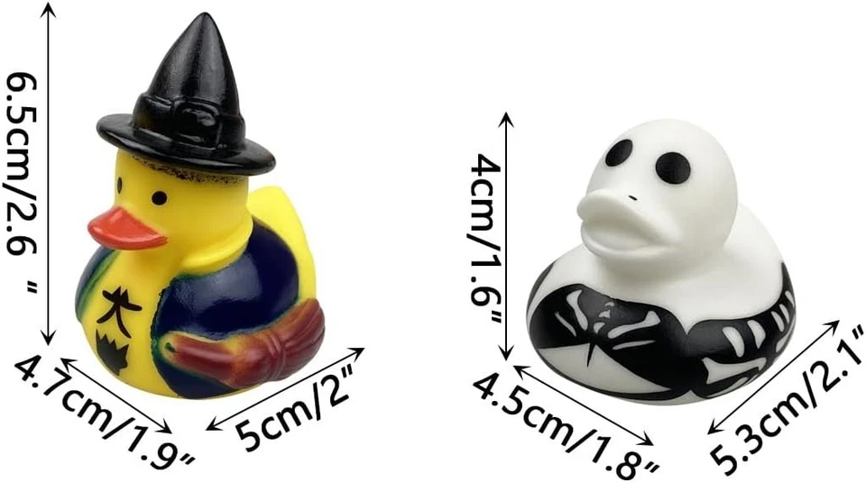 24 PIEZAS Patos de Goma de Halloween, Patos de Halloween Juguetes para Truco o Trato Goodie Foto 2 de 4