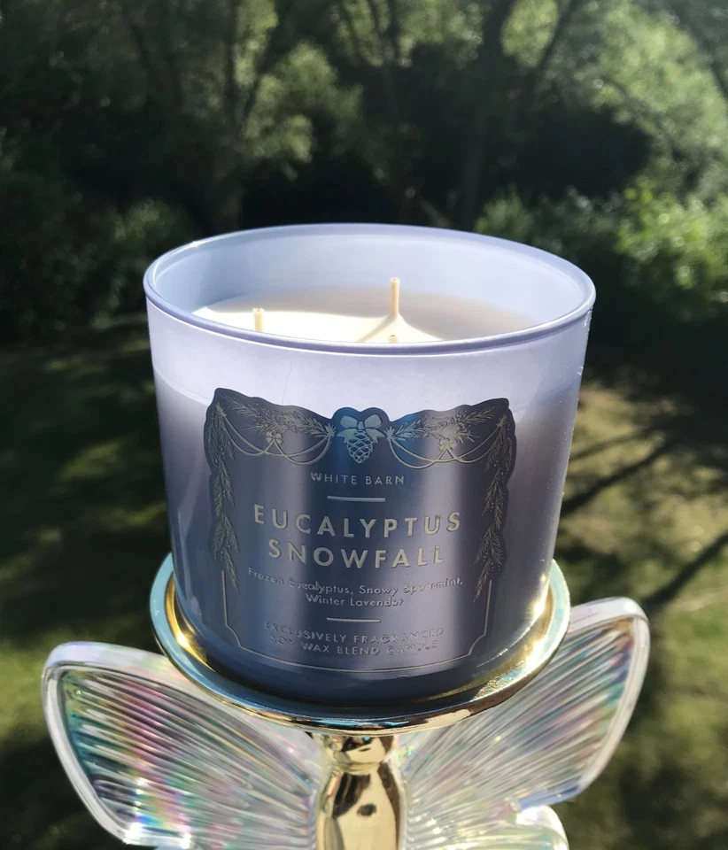 ¡NUEVO! Vela de 3 mechas Bath & Body Works EUCALYPTUS SNOWFALL - 14,5 OZ Foto 4 de 4