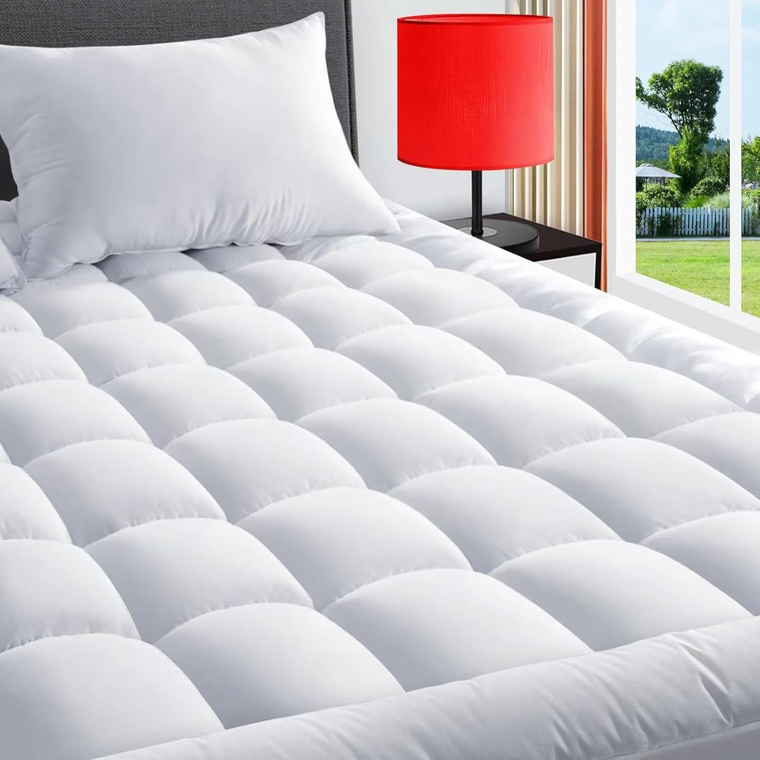 King Mattress Pad Quilted Fitted Mattress Cover Pillow Top Mattress Topper Breat
