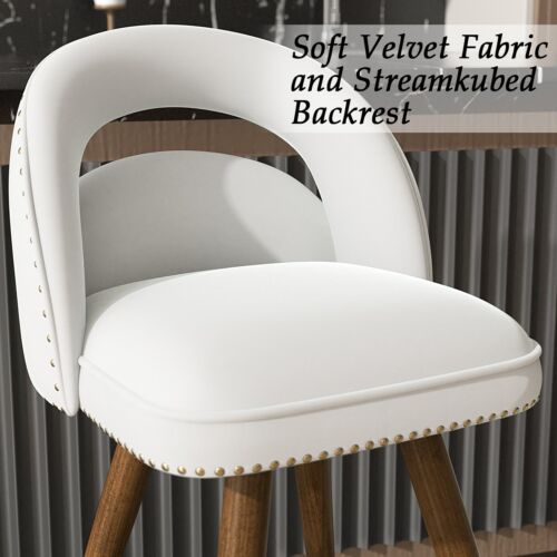 2Pcs Modern Swivel Bar Stools with Footrest Counter Height Stools for Kitchen - Picture 5 of 15