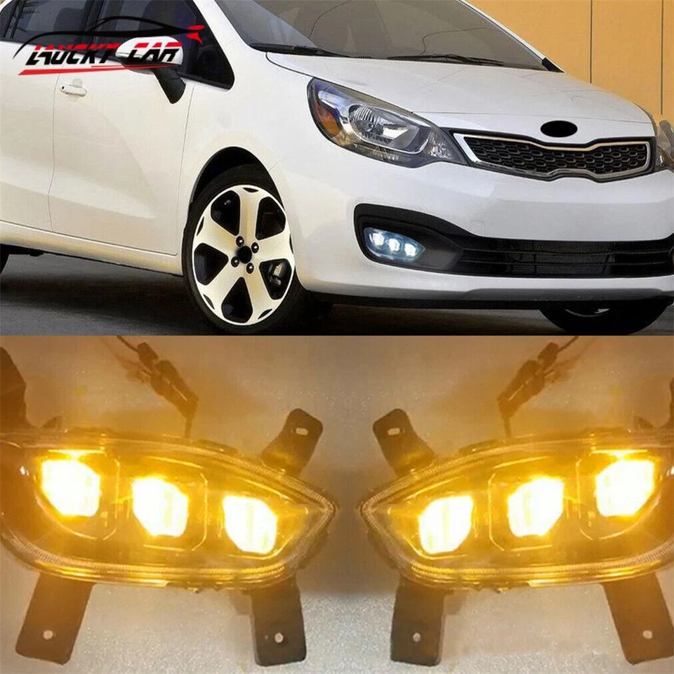 Faros antiniebla delanteros LED DRL luz de circulación diurna para Kia Rio 2012-2015 2014 nuevos Foto 2 de 4