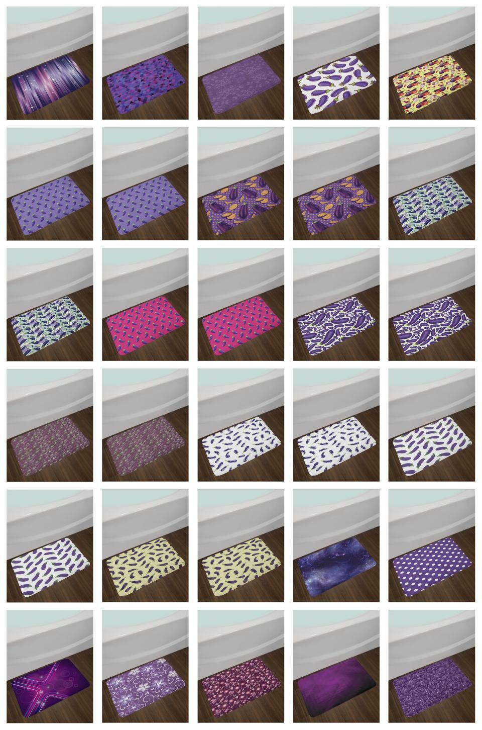 Eggplant Bath Mat Bathroom Decor Plush Non-Slip Mat 29.5