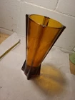 Vintage Amber Glass Rocket Vase Atomic Era Space Age Anchor Hocking 1960s