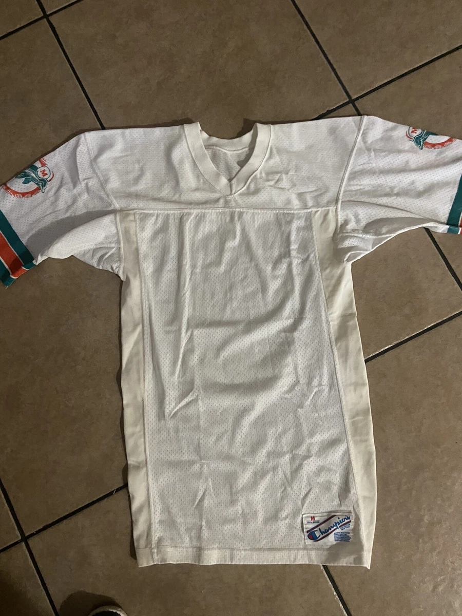Vintage MIAMI DOLPHINS NFL White CHAMPION Blank Team Jersey