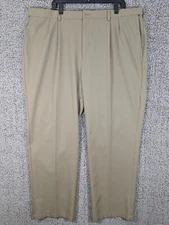 Haggar Golf Pants Men's Size 44x31 Cool 18 Pro Beige Microfiber Comfort Waist