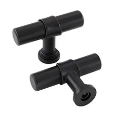  Pack Matte Cabinet Knobs T Bar Drawer Knobs Cabinet Single Hole 10 Black