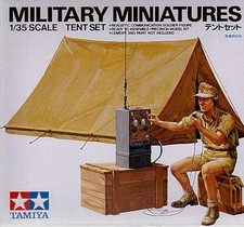 Tamiya 35074 1/35 Scale Military Model Kit WWII Tent Set w/Communication Solider
