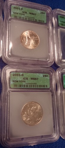 10 STATE QUARTERS LOT (2 EACH) P&D RI, NY, VT, NC,KY All 2000 ICG MS67 SLAB - Picture 4 of 24