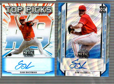 Sam Bachman 2021 Leaf Metal Draft Picks Top Picks AU# 3/10 & Blue Wave XRC AU/20