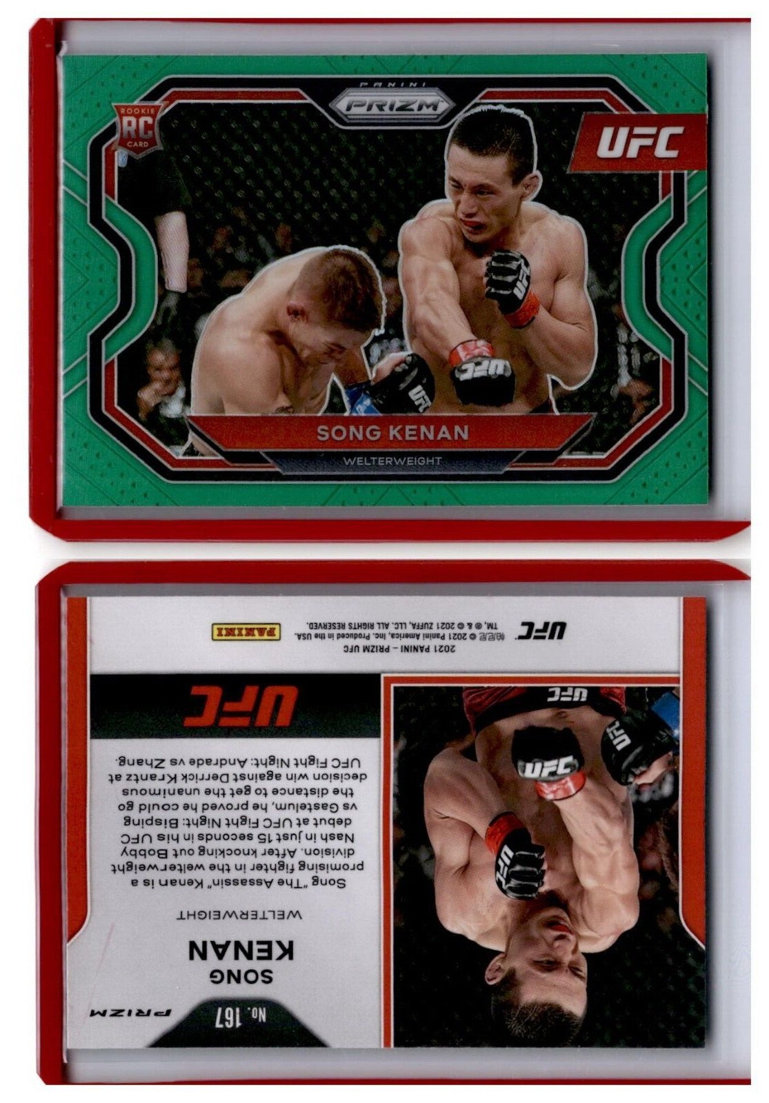 2021 Prizm UFC Green #167 Song Kenan - Welterweight