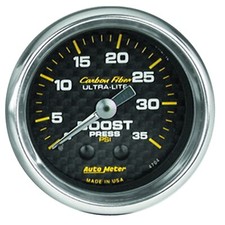 Auto Meter 4704 Carbon Fiber Mechanical Boost Gauge 0-35 Psi 2 16 52m