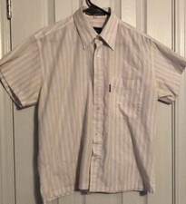 Gianni Versace Jeans Couture Pastel Striped Button-Down Dress Shirt Size Medium