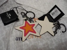 COACH Leather Star, key fob,  56750 NWT and Receipt