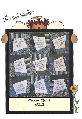 2005 On Pins and Needles Crazy Quilt Pattern #113 35''x35'' sewing pattern uncut