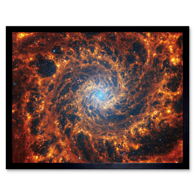 NASA James Webb Teleskop Spiralgalaxie NGC 628 gerahmter Wandkunstdruck 9 x 7 Zoll