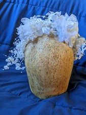 Vtg Bridal Headpiece Floral Crown Handmade Bride Hair Pc Pearl Flower Headband