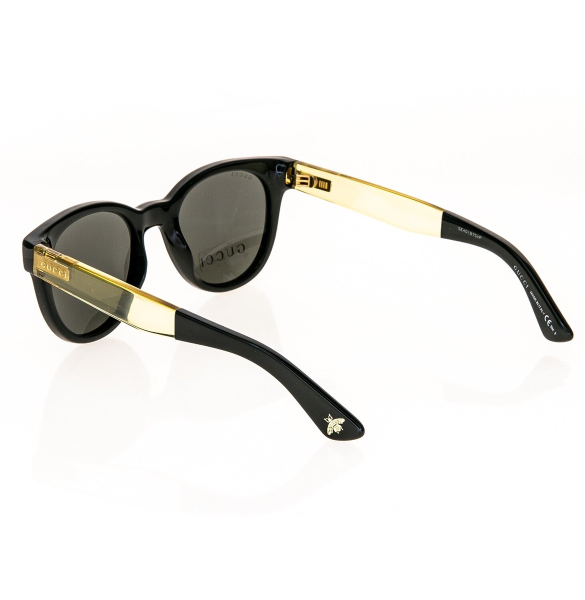 GUCCI GG1159S Round Black Crystal Yellow Stripe Unisex 