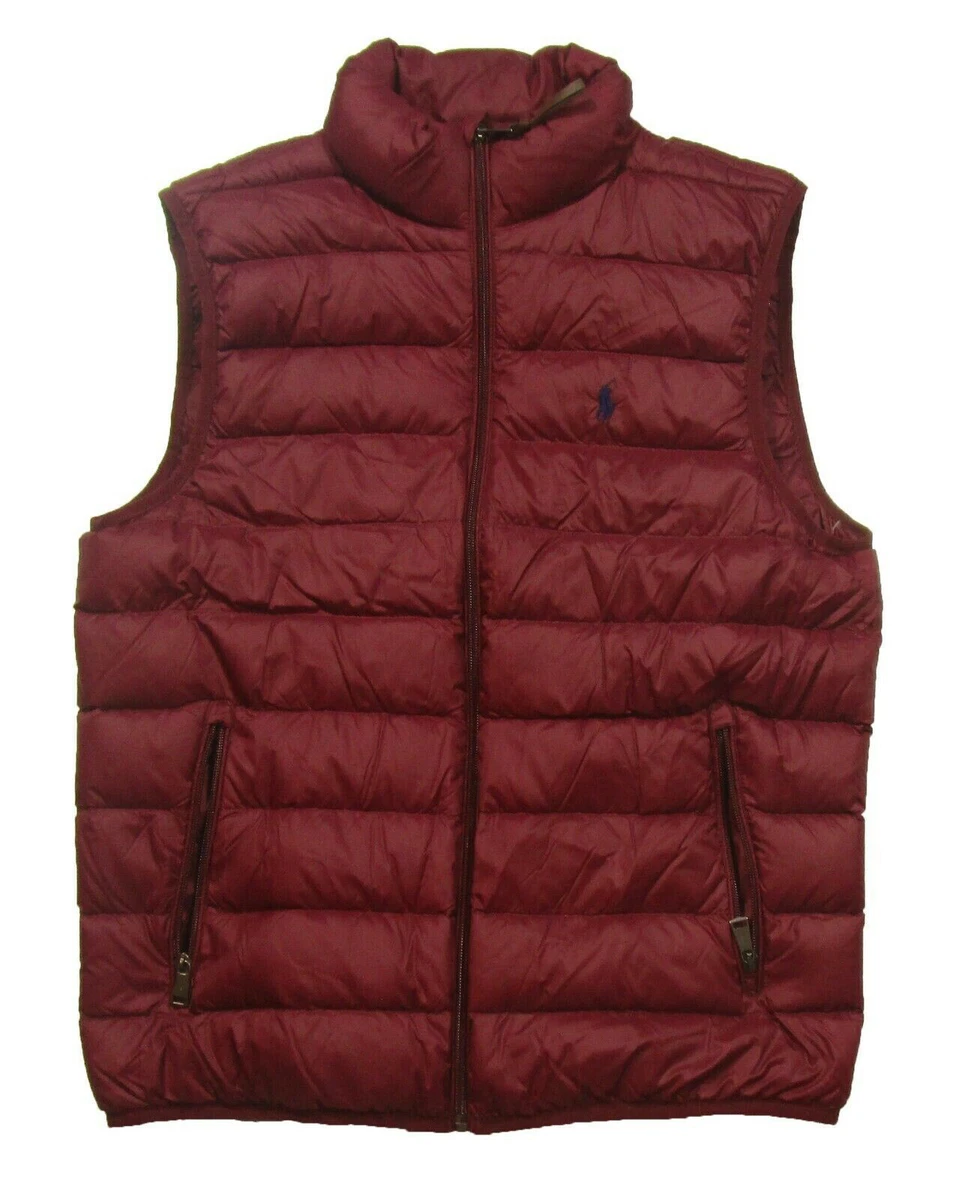 Instrumento entonces frotis Polo Ralph Lauren Men&#039;s Red Burgundy Packable Quilted Puffer Down Vest  | eBay