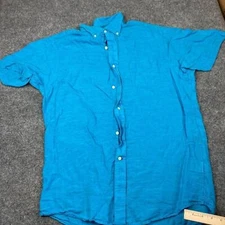 Daniel Cremieux Mens casual collared shirt size L blue