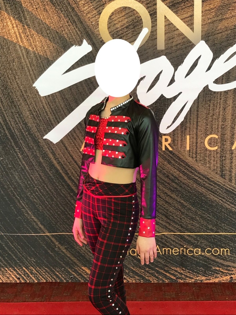 【R861】ダンス衣装　チャコット　ブラック×レッド Black&Red Gorgeous Dance competition costume by Revolution
