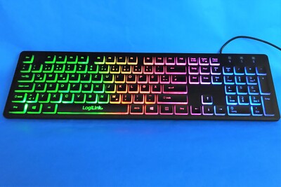 USB Tastatur mit LED Regenbogen Beleuchtung bunt für PC Desktop Computer Laptop