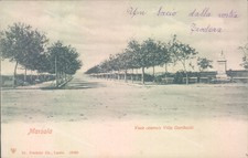 ae257 cartolina marsala viale centrale villa garibaldi 1906 provincia di trapani