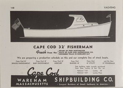 1945 Print Ad Cape Cod 32-Foot Fisherman Made in Wareham,Massachusetts