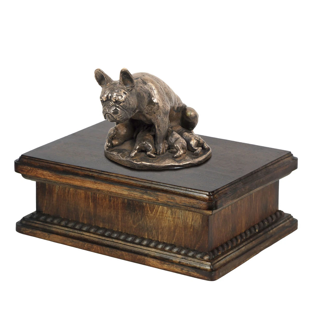 Französische Bulldogge 2, exclusive Urne, Kalte Bronze, ArtDog, AT