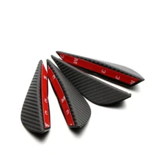 4Pcs Carbon Fiber Car Front Bumper Lip Splitter Fins Body Spoiler Canards Refit