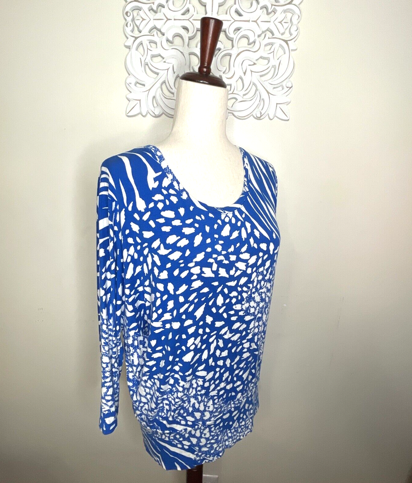 ANN TAYLOR Women's LARGE Blouse Tunic Top Back Buttons Faux Closure ...