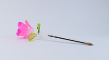 Light Pink Rose Flower Pen of Blown Glass