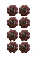 1.5" X 1.5" X 1.5" Glossy Pink Silver And Red Knobs 8 Pack