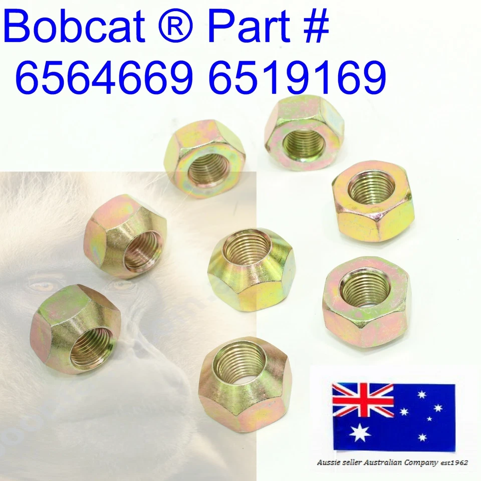 fits Bobcat 8 x Wheel Nuts Rim Stud Lug Nuts 6564669 1600 2000 2400 2410 1213 - Image 2 of 4