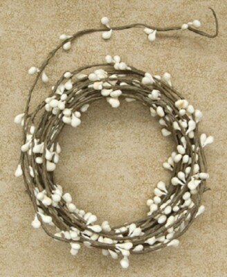 NEW Primitive Pip Berry String Garland IVORY 18 Feet Long Floral Crafts Holiday