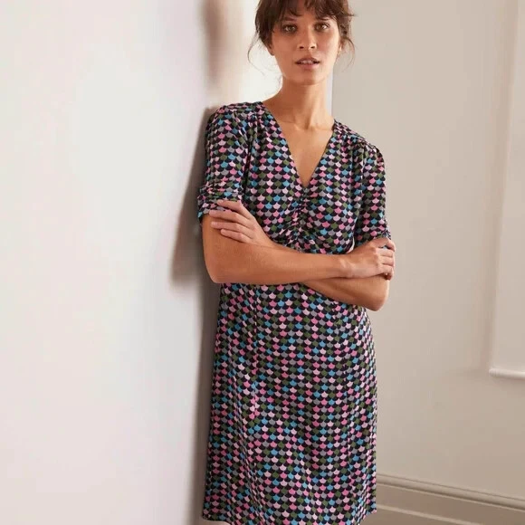 Boden Jemima Ruched Dress size 10P W0621 | eBay