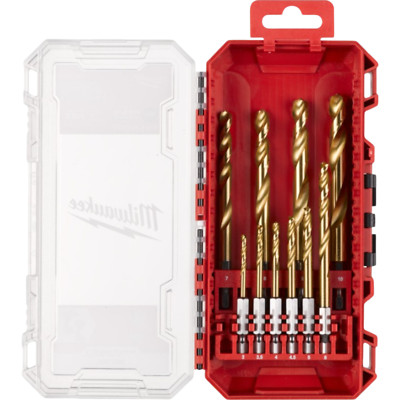 Milwaukee Stahl Metall Bohrer Set 10tlg 3-10mm HSS-G Titanium 1/4''-Hex-Schaft