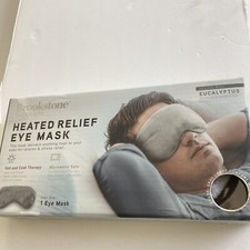 Brookstone Hot  Cold Therapy Heated Eye Mask for Stress Relief Eucalyptus Scent