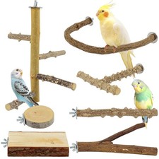BRSLAIF 7PCS Natural Wood Bird Perches for Cage, Bird Parrot Parakeet Perch S...