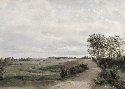 Wandkunst mit ruhiger Landschaft Friedliche Aussicht auf das Landleben