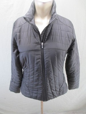Merrel Size M Womens Blk High Collar Pocket Full Zip Outdoor Quilted Jacket 316