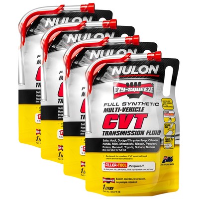 4 x Nulon Full Synthetic Multi-Vehicle CVT Transmission Fluid 1L Ezy-Squeeze