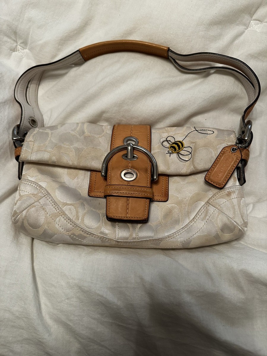 Coach Optic Silver Bumble Bee Soho Flap Shoulder Bag Limited