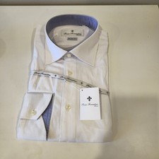 Mens Rosso Fiorentino White and Light BlueDress Shirt. Collar Sizes 17