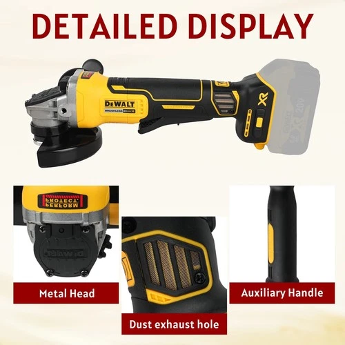 DEWALT DCG405 125mm Flat Head Angle Grinder Bare Tool 18V Brushless Lithium - Picture 3 of 6