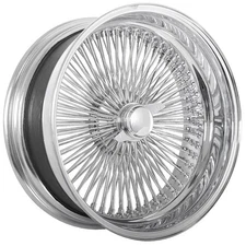 22x8" LA Wire Wheels Reverse 150-Spoke Straight Lace Chrome Rims (B09)