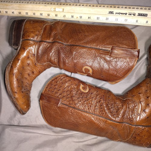 Armando's Raymondville, Texas Herren Cowboystiefel Straußenfeder Hellbraun 8 D - Bild 5 von 24