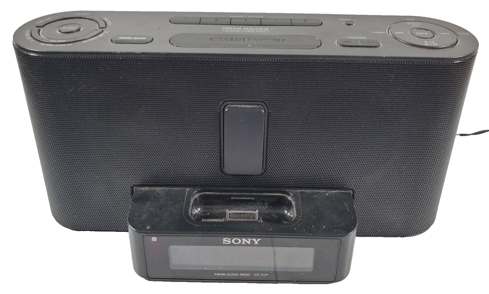 Sony Dream Machine ICF-C1iP Apple 30 pin iPhone iPod Dock Alarm Clock Radio